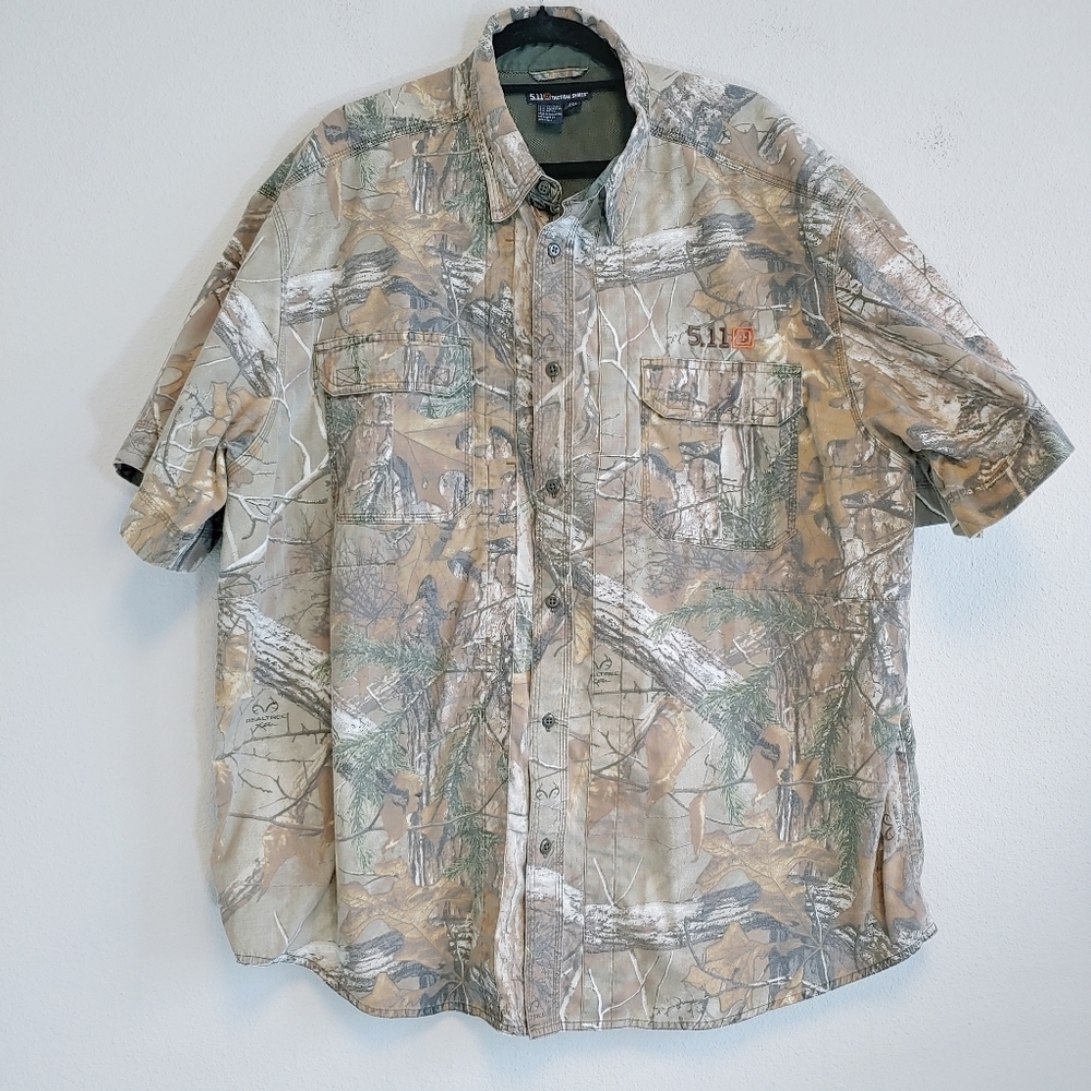 5.11 Tactical Series Men's Realtree Shirt Sz 2XL Hunting Outdoorsy Camping